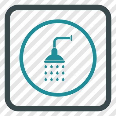 Duş vektör simgesi bir çerçeve içinde