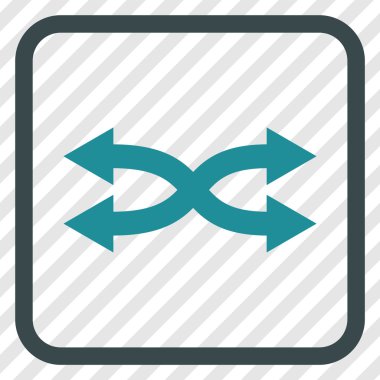 Shuffle okları yatay vektör simgesi bir çerçeve içinde