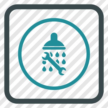 Duş sıhhi tesisat vektör simgesi bir çerçeve içinde