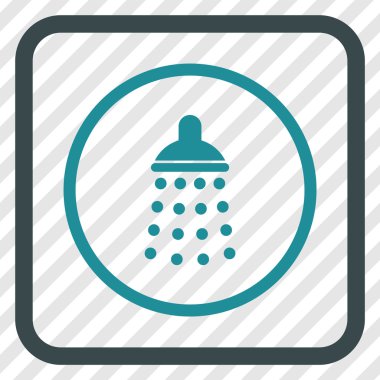 Duş vektör simgesi bir çerçeve içinde