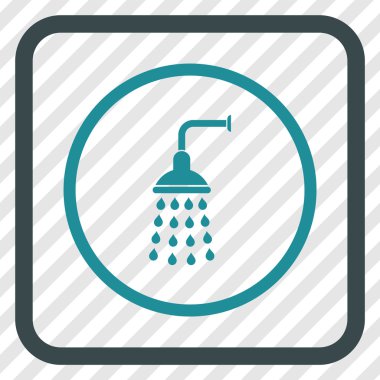 Duş vektör simgesi bir çerçeve içinde