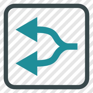 Split oklar sol vektör simgesi bir çerçeve içinde