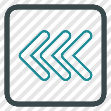 İşaretçi sol vektör simgesi bir çerçeve içinde üçlü