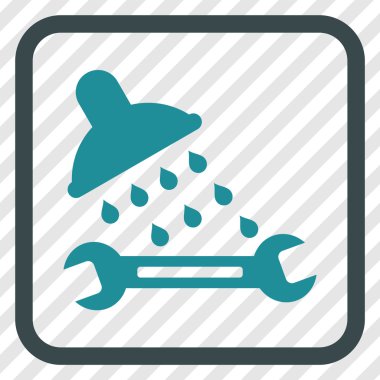 Duş sıhhi tesisat vektör simgesi bir çerçeve içinde