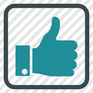 Vektör simgesi bir çerçeve içinde yukarı başparmak