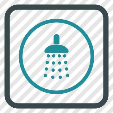 Duş vektör simgesi bir çerçeve içinde