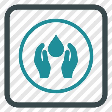 Su bakım vektör simgesi bir çerçeve içinde