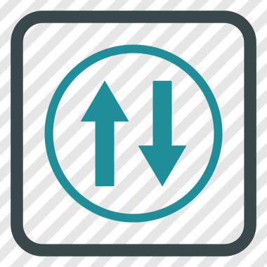 Dikey Çevir ok simge bir çerçeve içinde vektör