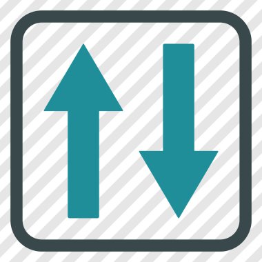 Dikey Çevir ok simge bir çerçeve içinde vektör