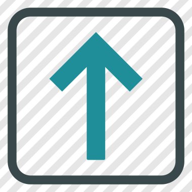 Bir çerçeve içinde yukarı ok vektör simgesi