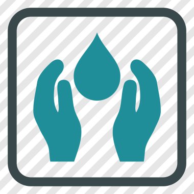 Su bakım vektör simgesi bir çerçeve içinde