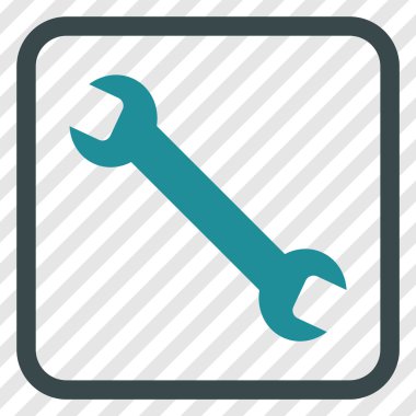 İngiliz anahtarı vektör simgesi bir çerçeve içinde