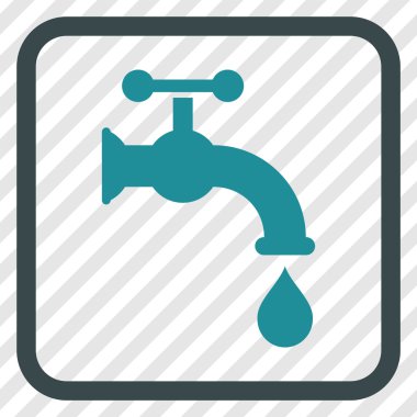 Su dokunun vektör simgesi bir çerçeve içinde