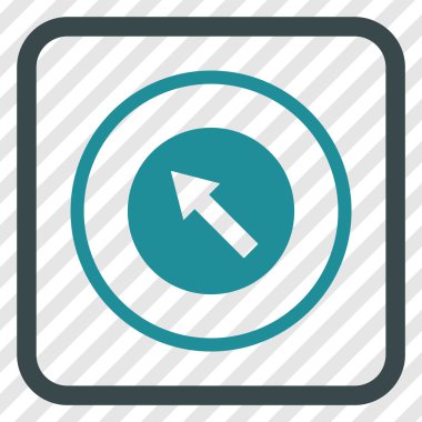 Yukarı Sağdan sola yuvarlak ok vektör simgesi bir çerçeve içinde