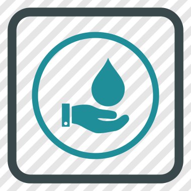 Su Servisi vektör simgesi bir çerçeve içinde