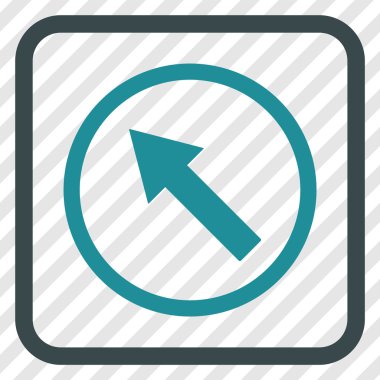 Yukarı Sağdan sola yuvarlak ok vektör simgesi bir çerçeve içinde