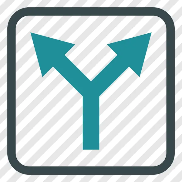 Bifurcation Arrow Up Vector Icon In a Frame — Stock Vector
