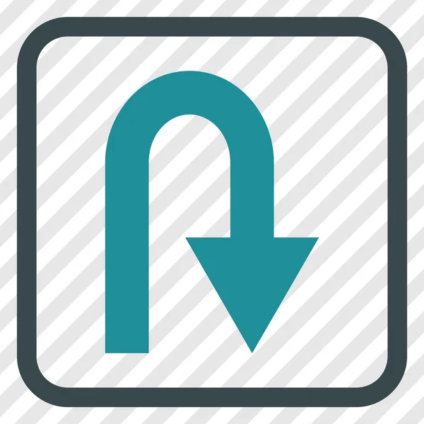 U Turn Vector Icon In een Frame — Stockvector