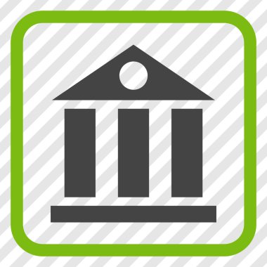 Banka Binası vektör simgesi bir çerçeve içinde
