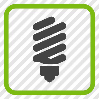 Floresan ampul vektör simgesi bir çerçeve içinde