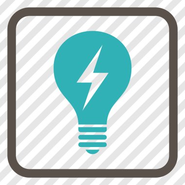 Elektrikli ampul vektör simgesi bir çerçeve içinde