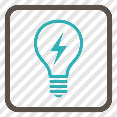 Elektrikli ampul vektör simgesi bir çerçeve içinde
