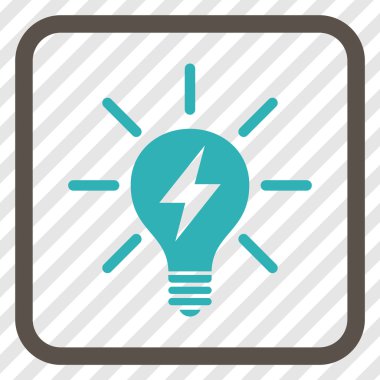 Elektrik ışık ampul vektör simgesi bir çerçeve içinde