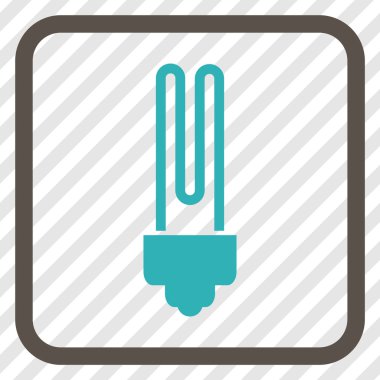 Floresan ampul vektör simgesi bir çerçeve içinde