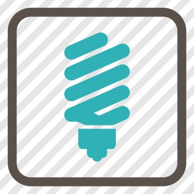 Floresan ampul vektör simgesi bir çerçeve içinde