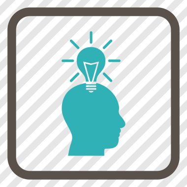 Dahi ampul vektör simgesi bir çerçeve içinde