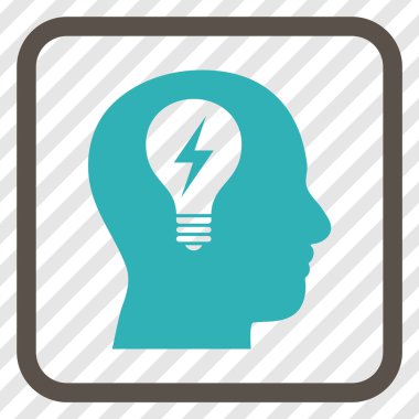 Kafası ampul vektör simgesi bir çerçeve içinde