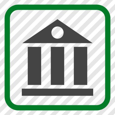 Banka Binası vektör simgesi bir çerçeve içinde