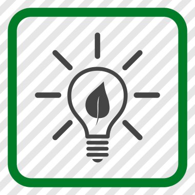 Eko ampul vektör simgesi bir çerçeve içinde