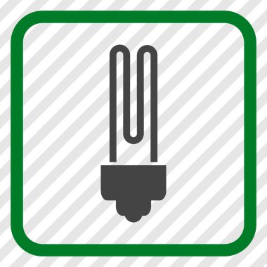 Floresan ampul vektör simgesi bir çerçeve içinde