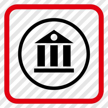 Banka Binası vektör simgesi bir çerçeve içinde