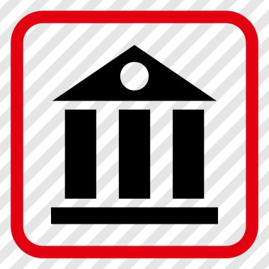 Banka Binası vektör simgesi bir çerçeve içinde