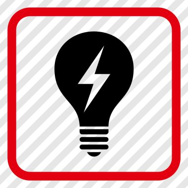 Elektrikli ampul vektör simgesi bir çerçeve içinde
