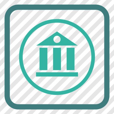 Banka Binası vektör simgesi bir çerçeve içinde