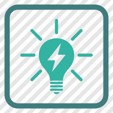 Elektrik ışık ampul vektör simgesi bir çerçeve içinde