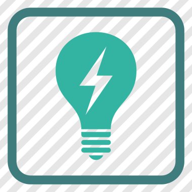 Elektrikli ampul vektör simgesi bir çerçeve içinde