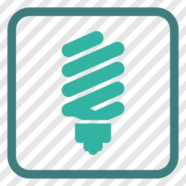 Floresan ampul vektör simgesi bir çerçeve içinde