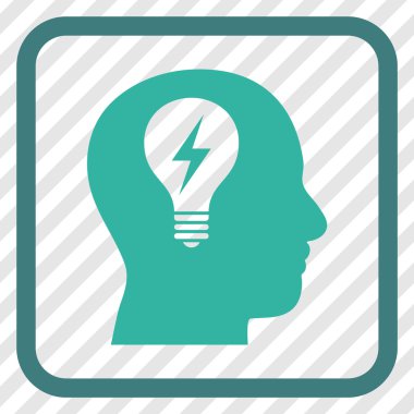 Kafası ampul vektör simgesi bir çerçeve içinde