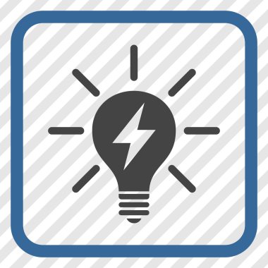 Elektrik ışık ampul vektör simgesi bir çerçeve içinde
