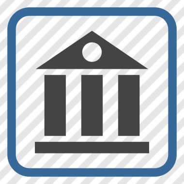 Banka Binası vektör simgesi bir çerçeve içinde