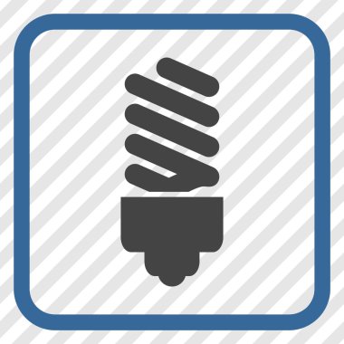 Floresan ampul vektör simgesi bir çerçeve içinde