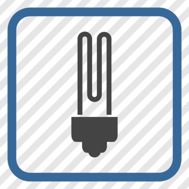 Floresan ampul vektör simgesi bir çerçeve içinde