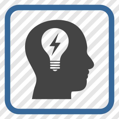 Kafası ampul vektör simgesi bir çerçeve içinde