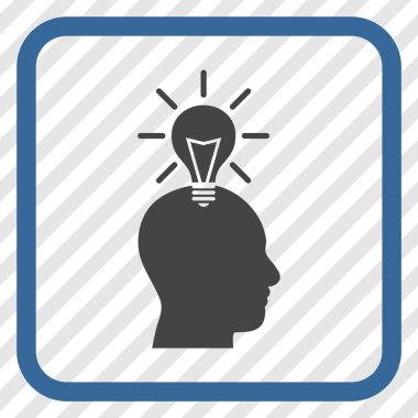 Dahi ampul vektör simgesi bir çerçeve içinde