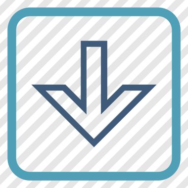 Vektör simgesi bir çerçeve içinde aşağı ok