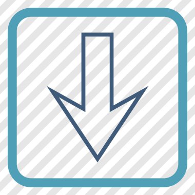 Vektör simgesi bir çerçeve içinde aşağı ok